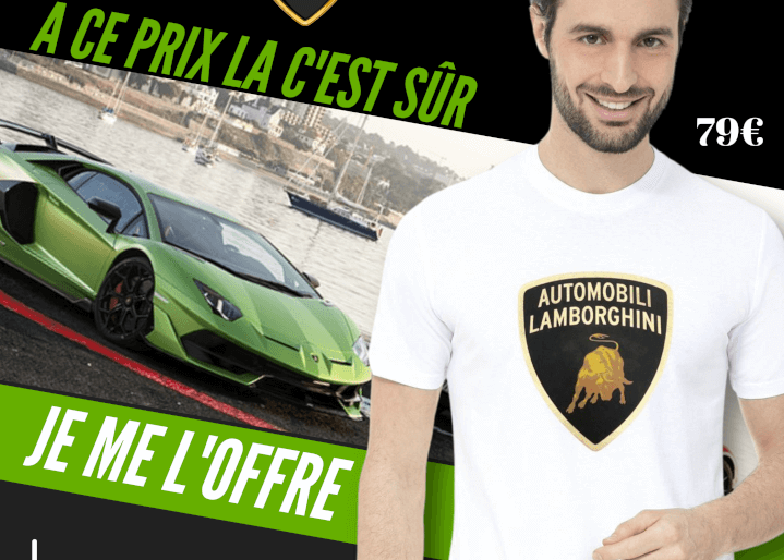 offre fête des pères newboy tshirt lamborghini